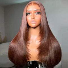 Perruque Brésilienne Straight Hair HD Lace  Chocolat